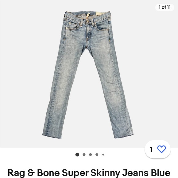 Rag and Bone skinny jeans size 26 - Picture 2 of 6